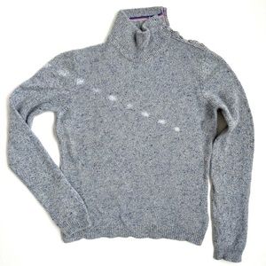 Malo Cashmere Turtleneck Sweater With Buttons at Neck 44 M